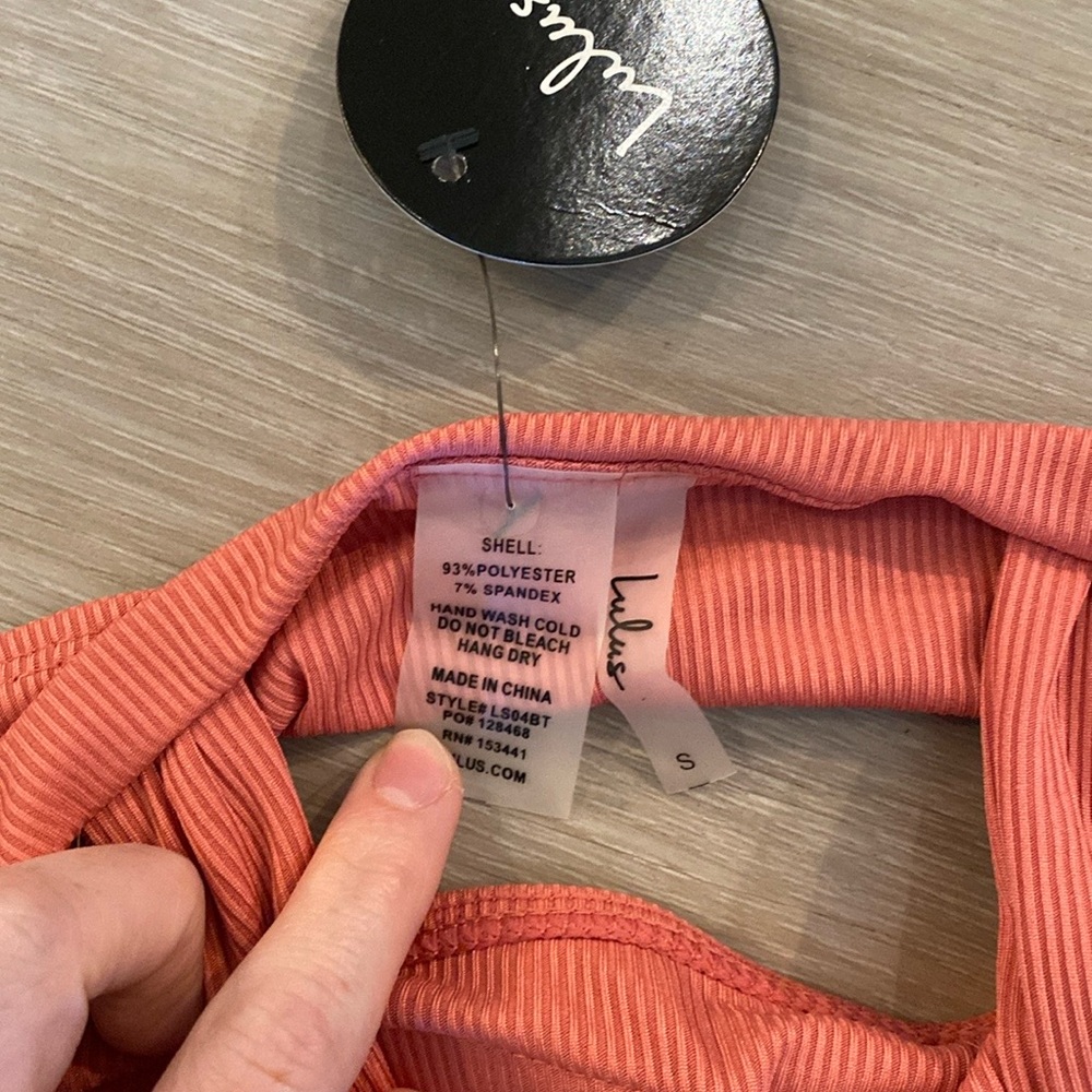 Lulu's Pink Ribbed V-Notch Top Only - Picture 3 of 7
